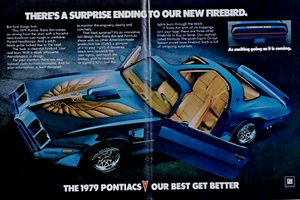 Pontiac Trans AM 1979 azul techo en T pliegue central vintage anuncio impreso original CF - Imagen 1 de 7