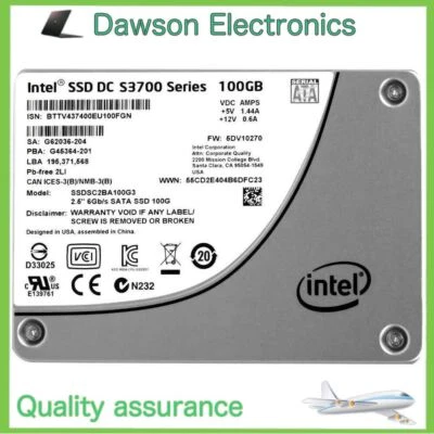 Intel DC S3700 Series SSD 100GB SATA 6Gb/s Solid State Drive SSDSC2BA100G3P - Image 1 of 2