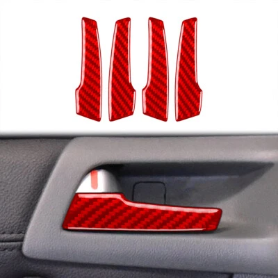 Cubierta de manija de puerta interior de fibra de carbono rojo vinilo para Pontiac G8 2008-2009 Foto 1 de 4