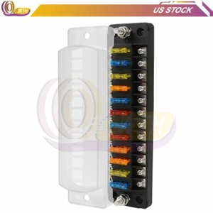 ATC ATO 12 vías soporte de caja de bloques de fusibles hoja con impermeable para automóvil marino 10V-32V - Imagen 1 de 12