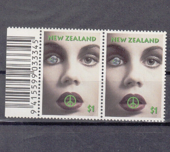 NEW ZEALAND – 1995 “NUCLEAR FREE” 1v as barcode pair (MUH) - image 1 of 1
