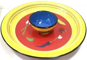 Ceramic Chip and Dip Set Colorful Vasconia - Picture 1 of 6