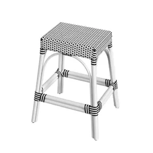 Butler Robias 24.5" Tan/Beige Rectangular Rattan Counter Stool, White - 5513288 - Picture 1 of 1