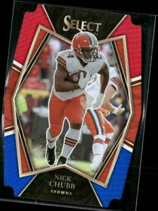 2021 Panini Select Nick Chubb Premier Level Red and Blue Prizm Die Cut #110