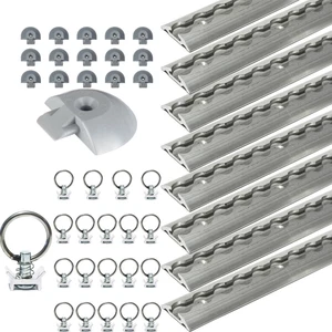 Airlineschiene Zurrschiene halbrund Set Single Fitting Endkappen Endfitting - Afbeelding 1 van 60