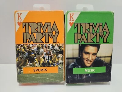 TARJETAS DE JUEGO VINTAGE DE MÚSICA Y DEPORTES DE FIESTA ARCO TRIVIA COMO NUEVAS Foto 1 de 4