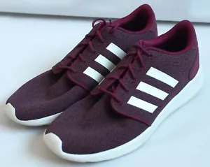 adidas Womens Size 8.5 Cloudfoam QT Racer Running Shoes Maroon/White BC0006 - Picture 1 of 8