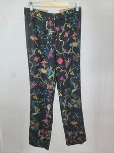 Etro Black Viscose Printed Multicolor Pants Womens Size 40 - Picture 1 of 8