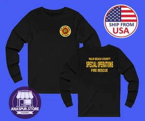 Palm Beach Florida Bomberos Departamento de Bomberos Hombre Negro Talla S-2XL - Imagen 1 de 1