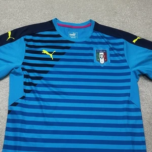 Camisa de fútbol Italia FIGC para hombre grande azul a rayas doble cara Puma - Imagen 1 de 9