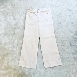 Anthropologie Maeve The Colette Crop Pants Wide Leg Light Pink Size 28 - Picture 1 of 8
