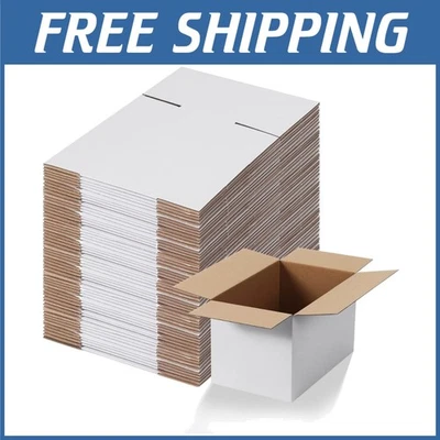 White Cardboard Boxes 10x6x6 Set of 40 for Shipping - Image 1 of 4