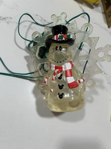 Árbol Topper Disney Raro Mickey Mouse Vintage Iluminado Muñeco de Nieve Corona Centro 7"x7" - Imagen 1 de 4