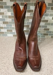 Lucchese Brown Leather Western Cowboy Boots Size 5.5B - Picture 1 of 17