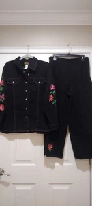Bob Mackie Vintage Hosenanzug bestickt Boho Größe L - Bild 1 von 12