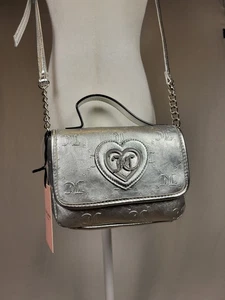Neu mit Etikett Juicy Couture silber metallic Crossbody Logo Mini Handtasche "Only You N Me" - Bild 1 von 14