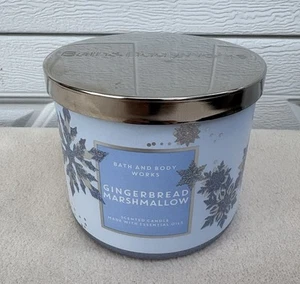 New Gingerbread Marshmallow Bath and Body Works White Barn 3 Wick Candles - Picture 1 of 5