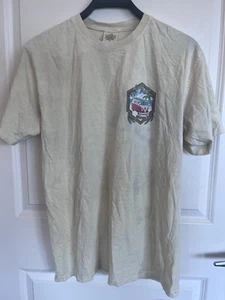 Surf Style Men T-Shirt Short Sleeve Beige Graphic Print “South Beach Miami” Flaw - Picture 1 of 6