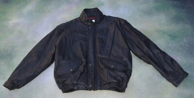 Vintage Perry Ellis Men's Leather Jacket Size L. - Image 1 of 4