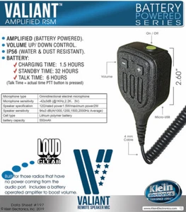 Speaker Microphone Valiant for Motorola SL300 SL7550 SL7580 SL4000 SL4010 TLK100 - Picture 1 of 1