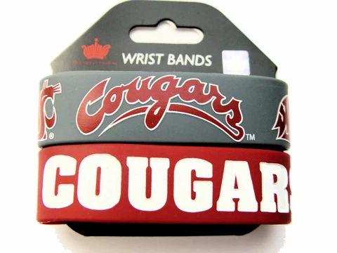 Washington State Cougars NCAA 2 Pack Bracelet Wrist Band Bracelets NEW Cover