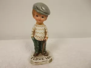 Figura de porcelana Gorham Moppets Boy I Love You 1971 de colección - Imagen 1 de 6