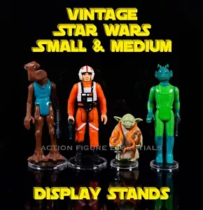Soportes de exhibición de Star Wars pequeños y medianos para figuras vintage 1977-1985 2 de cada uno - Imagen 1 de 7