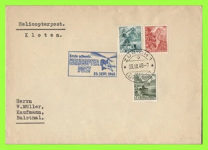 Switzerland 1948 First Helicopter Flight cachet Cover, Zurich - Basel - Picture 1 of 1