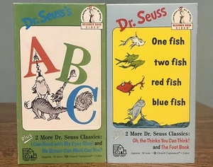 Dr. Seuss VHS Lot Of 2 ~ ABC One Fish Two Fish Red Fish Blue Fish Kids Learning - Picture 1 of 4
