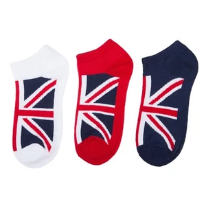 Union Jack Socks, 3 Pack Socks, Union Jack Trainer Socks, UK 6-9 Trainer Socks - Picture 1 of 2