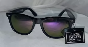 Classic Trendy Retro Sunglass UV400 Protection Unisex Style Purple Yellow Tint - Picture 1 of 6