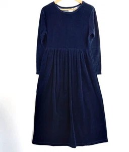 Vintage Erika & Company Velour Dress Women's Size Medium Blue Solid Teacher - Picture 1 of 6