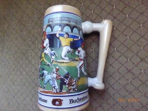 BUDWEISER STEIN/MUG - AMERICA' FAVORITE PASTIME, BASEBALL STEIN #12933 - Picture 1 of 6