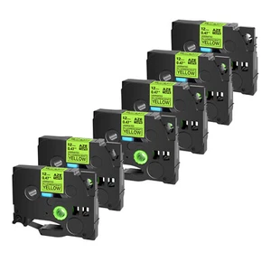 6PK TZe TZ-C31 Fluorescent Yellow Label Tape Compatible For Brother PT-7100 H105 - Picture 1 of 8