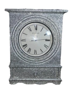 GLITZY SILVER CLOCK - Picture 1 of 4