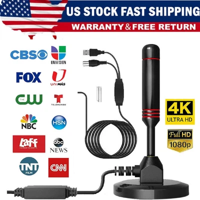 Antena de TV digital mejorada 5600 millas HDTV amplificada 4K 1080P largo alcance interior Foto 1 de 4