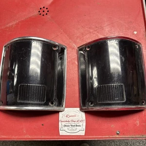 1973-1991 Chevrolet C10 K10 GMC Tail Lights Taillamps Black Out Bezel Pair Set - Picture 1 of 5