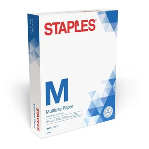 Staples Select 8.5" x 11" Copy Paper 20 lbs. 94 Brightness 500/Ream (20471) - Picture 1 of 2