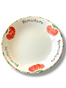 Pier 1 Pomodoro Tomato Salad Soup Pasta Bowl 8.5” X 2” Made In Italy Disc EUC - Picture 1 of 3