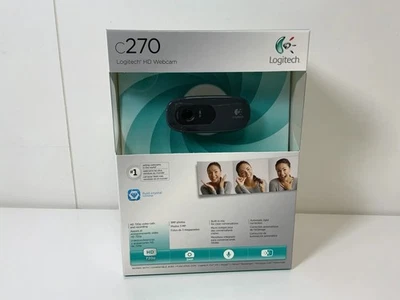 Logitech C270 HD Webcam 720p 30fps USB Scype Zoom HD Videochiamata PC Mac... - Immagine 1 di 4