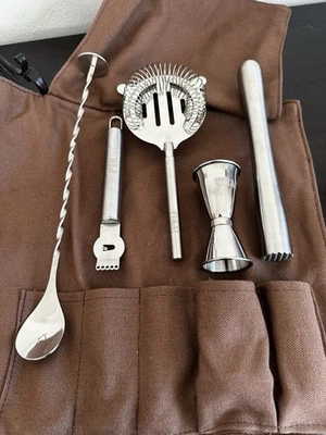 Bartender's tool kit, Mixology cocktail Tools set - made of waxed canvas. - Image 1 of 4