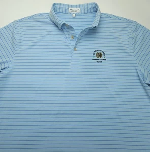 Large Peter Millar Summer Comfort Striped Polo Shirt Mens Notre Dame Golf Polo - Picture 1 of 6