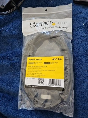 Cable StarTech HDMI a DVI-D de 6 pies - M/M (HDMIDVIMM6) macho/macho cable/adaptador Foto 1 de 3