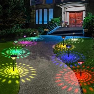 2PC Christmas Solar Pathway Lights Outdoor Waterproof LED RGB Garden Decor Lamp - Picture 1 of 14