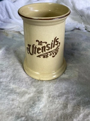 Suporte de utensílio vintage Pfaltzgraff Village talheres de crock 6,5" de altura em excelente estado usado - Imagem 1 de 4