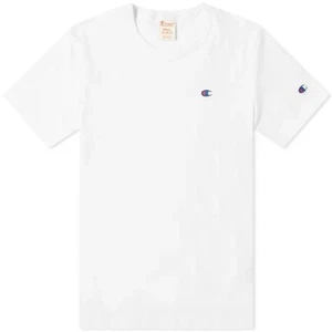 Champion Reverse Weave Rear Script Logo T-Shirt White - Picture 1 of 6