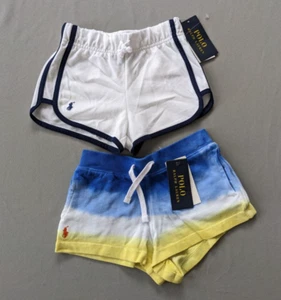 Polo Ralph Lauren Size 4 Girl Short Cotton Lounge Activewear Logo Bundle Lot NEW - Picture 1 of 16