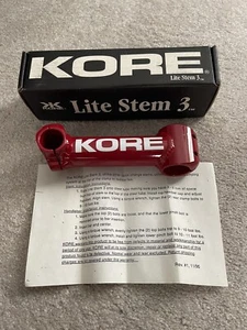 NIB Vintage Kore LiteStem3 Red Stem 1 1/8 Threadless 135mmX0 Deg 25.4mm MTB - Picture 1 of 9