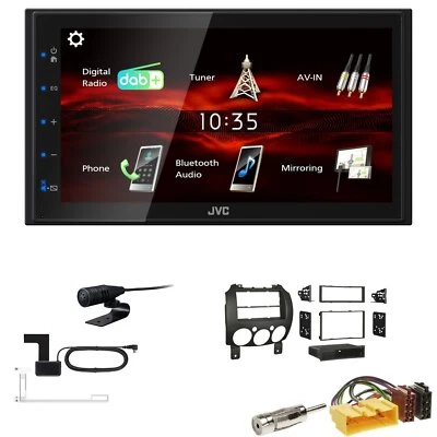 JVC Bluetooth 2DIN DAB+ Autoradio für Mazda 2 ab 2007 in schwarz - Bild 1 von 4