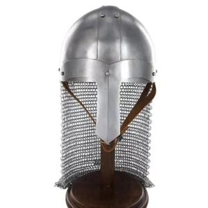 MEDIEVAL STEEL VIKING VENDEL HELMET WITH CHAINMAIL SCA/ LARP DESIGNER BEST GIFT - Bild 1 von 6
